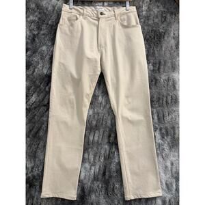 Tom James Mens 32x30 Chino Pants Stretch Cotton Twill 5-Pocket Classic Beige